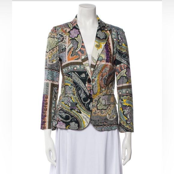 ETRO PAISLEY PRINT BLAZER JACKET WOMEN SIZE 2-4/EU42 - Picture 1 of 16